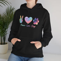 Load image into Gallery viewer, Dog Lover Hoodie - Peace Love Dog
