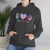 Load image into Gallery viewer, Dog Lover Hoodie - Peace Love Dog
