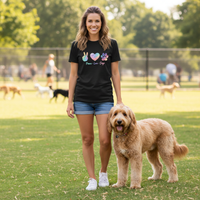 Load image into Gallery viewer, Peace • Love • Dogs Rainbow Paw Graphic Tee